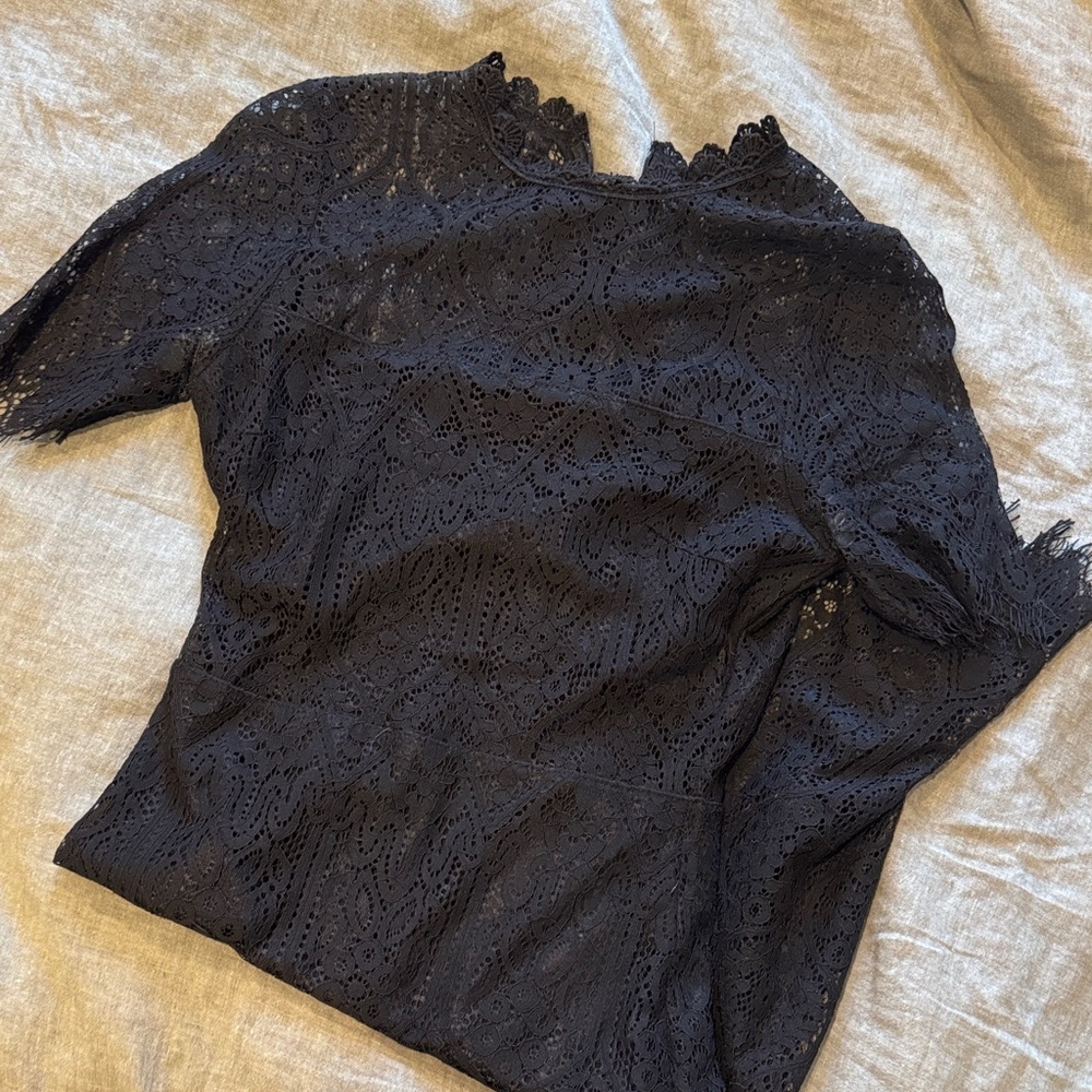 Lulu's Black Lace Midi Dress